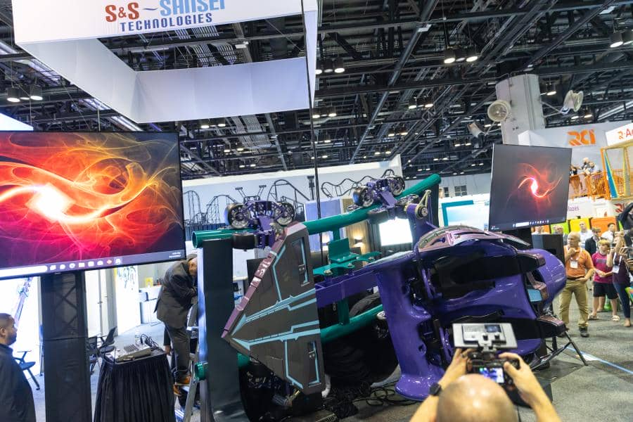 Transformers-themed axis coaster train from S&S Worldwide and SEVEN at IAAPA Expo 2023